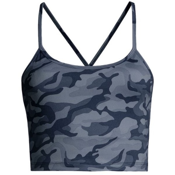 Vineyard Vines Performance Camouflage Stretch Longline Sports Bra Blue Small NEW - Picture 6 of 14
